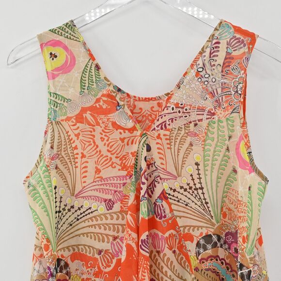 LA FEE MARABOUTEE‎ Top Womens Size 40 Multicolor Printed Sleeveless Tank Blouse - Picture 6 of 11